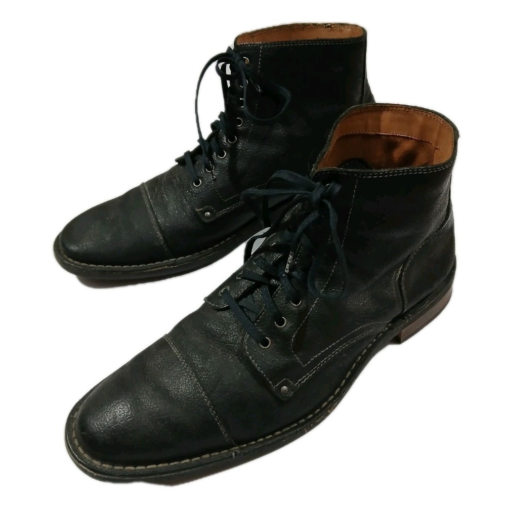 Cole Haan Lace-up Leather Boot Size 11M Black Academia Old Money Point Toe